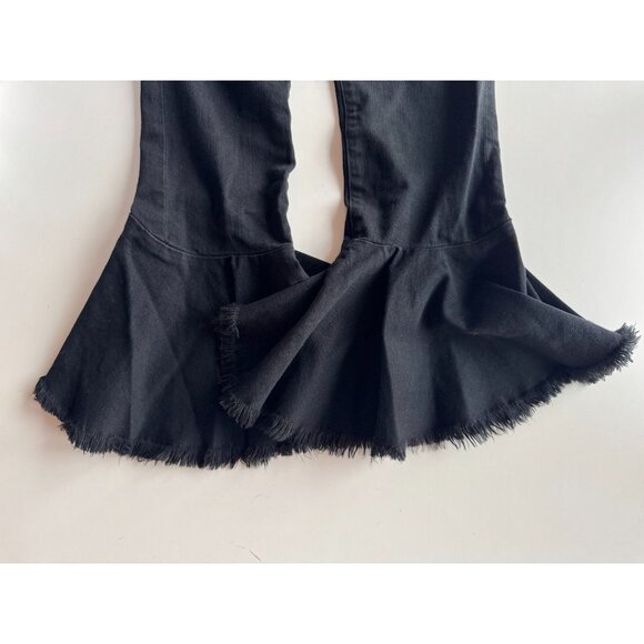 CITIZENS OF HUMANITY Drew Flounce Hem Black High Rise Cropped Jeans, Size 28 - Picture 8 of 16